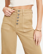 Layton High Rise Stretch Wide Leg Crop Jeans - Tan